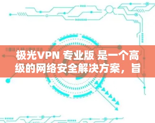 极光VPN 专业版 是一个高级的网络安全解决方案，旨在为用户提供更加私密和安全的网络环境。以下是关于极光VPN 专业版的一些关键信息
