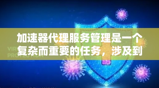 加速器代理服务管理是一个复杂而重要的任务，涉及到多个方面的配置、优化和维护。以下是对该过程的详细分步说明