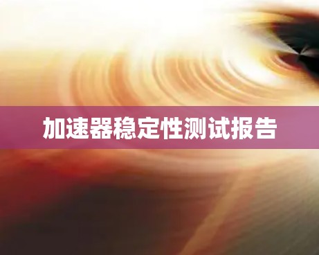 加速器稳定性测试报告